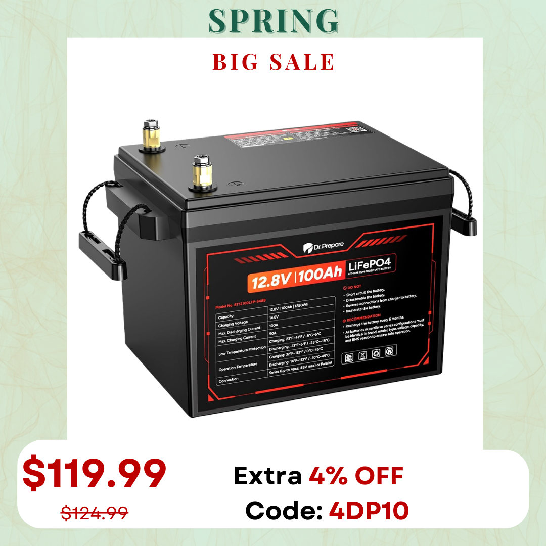 12V 100Ah LiFePO4 Lithium Battery- Compact Size