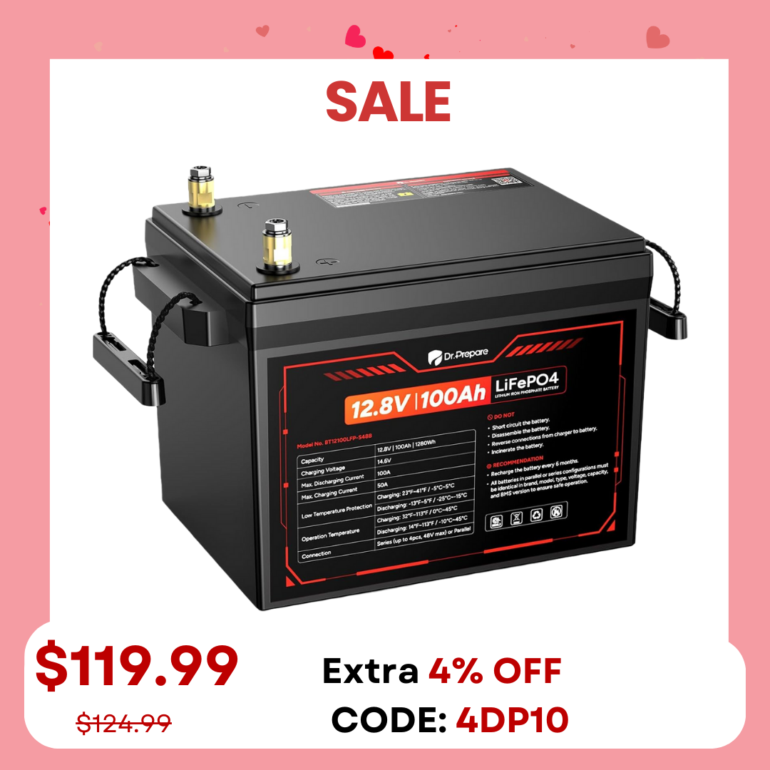 12V 100Ah LiFePO4 Lithium Battery- Compact Size