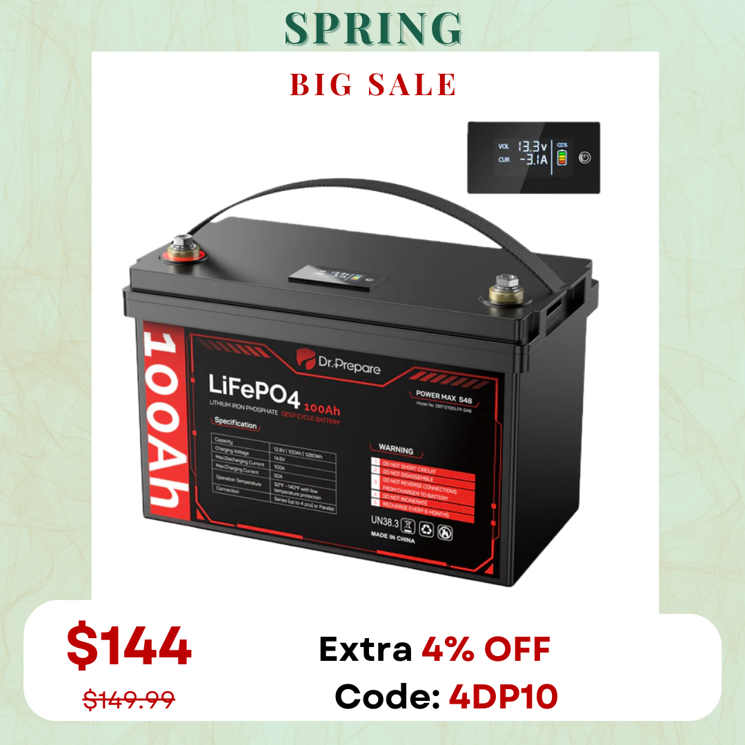 12V 100Ah LiFePO4 Lithium Battery - Connect In Series [10-Year Warranty]