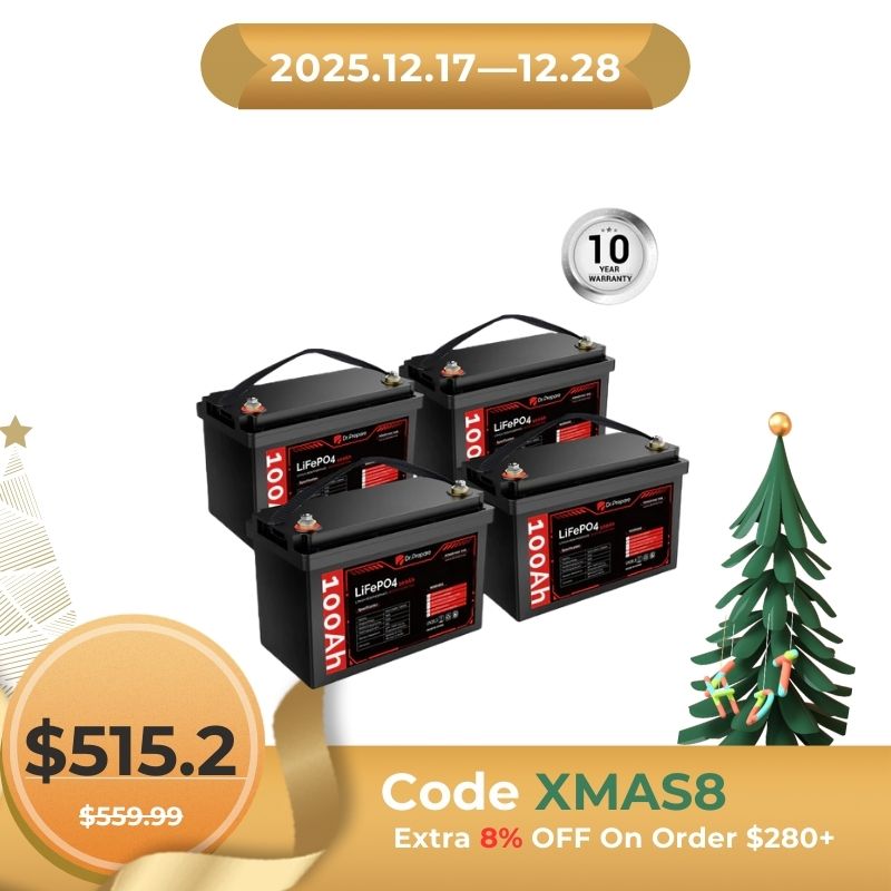 Multiple Packs 12V 100Ah LiFePO4 Lithium Battery - Connect In Series [10-Year Warranty]