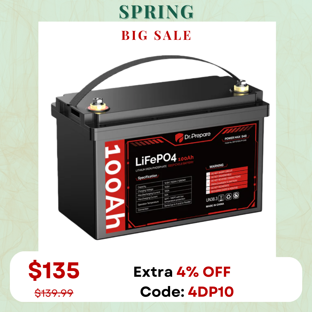 12V 100Ah LiFePO4 Lithium Battery - Connect In Series [10-Year Warranty]