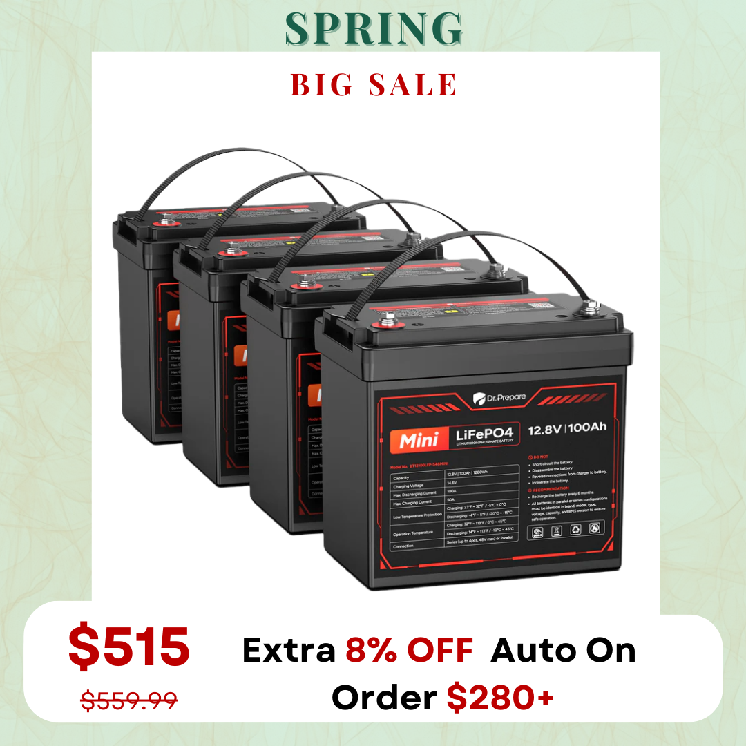 Mini 12V 100Ah LiFePO4 Lithium Battery – 10-Year Warranty