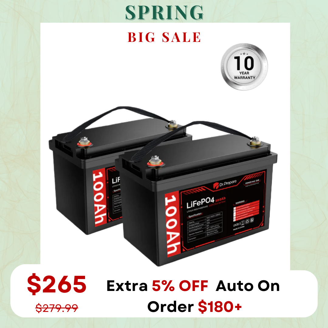 Multiple Packs 12V 100Ah LiFePO4 Lithium Battery - Connect In Series [10-Year Warranty]