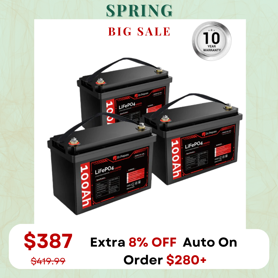 Multiple Packs 12V 100Ah LiFePO4 Lithium Battery - Connect In Series [10-Year Warranty]