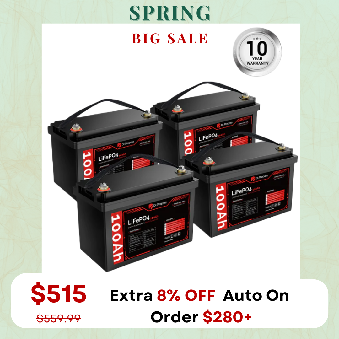 Multiple Packs 12V 100Ah LiFePO4 Lithium Battery - Connect In Series [10-Year Warranty]