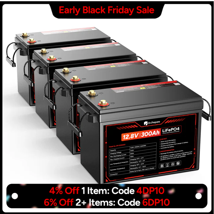 12V 300Ah LiFePO4 Lithium Battery  - Compact Size (10 Year Warranty)