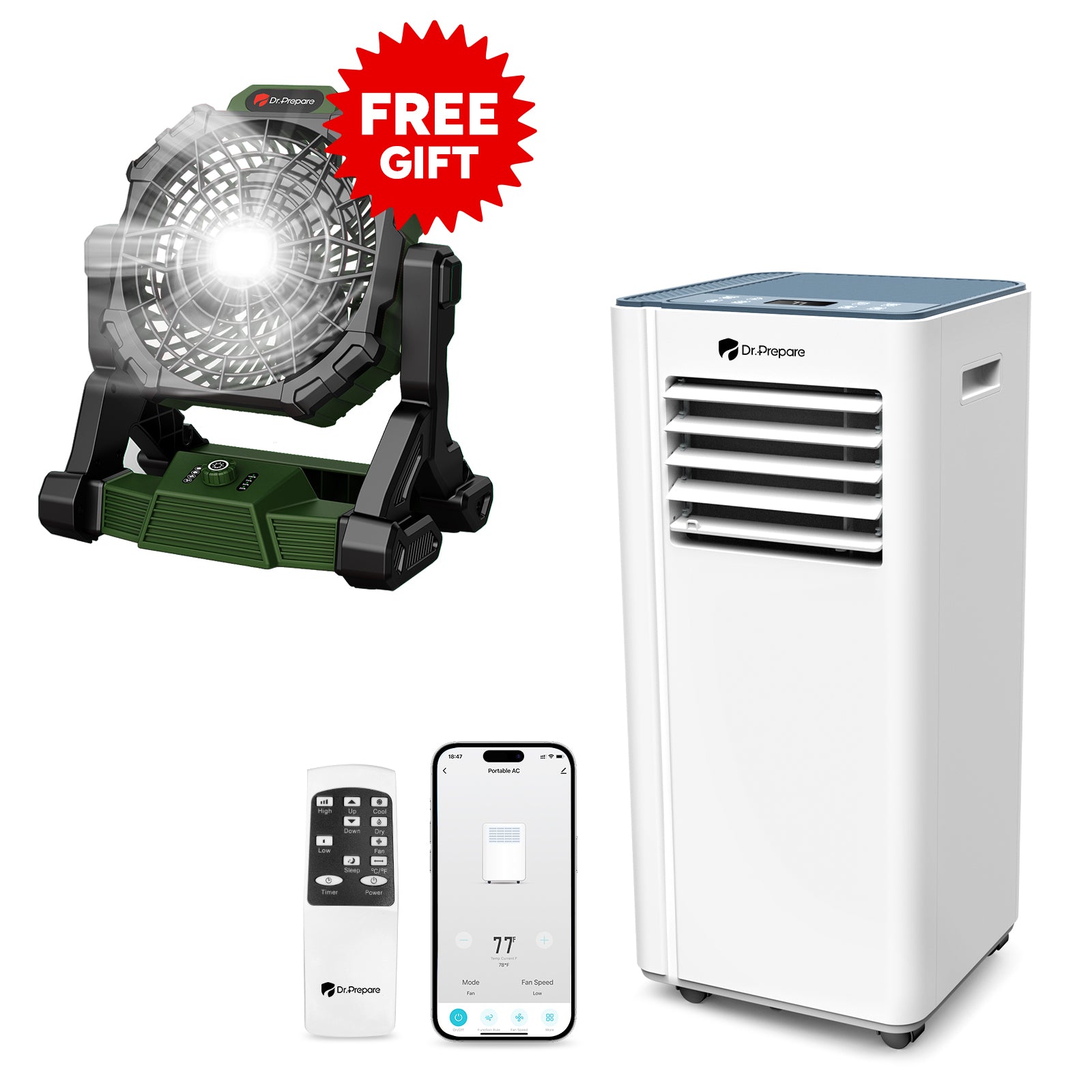 Dr.Prepare 10000 BTU Smart WiFi Portable Air Conditioner