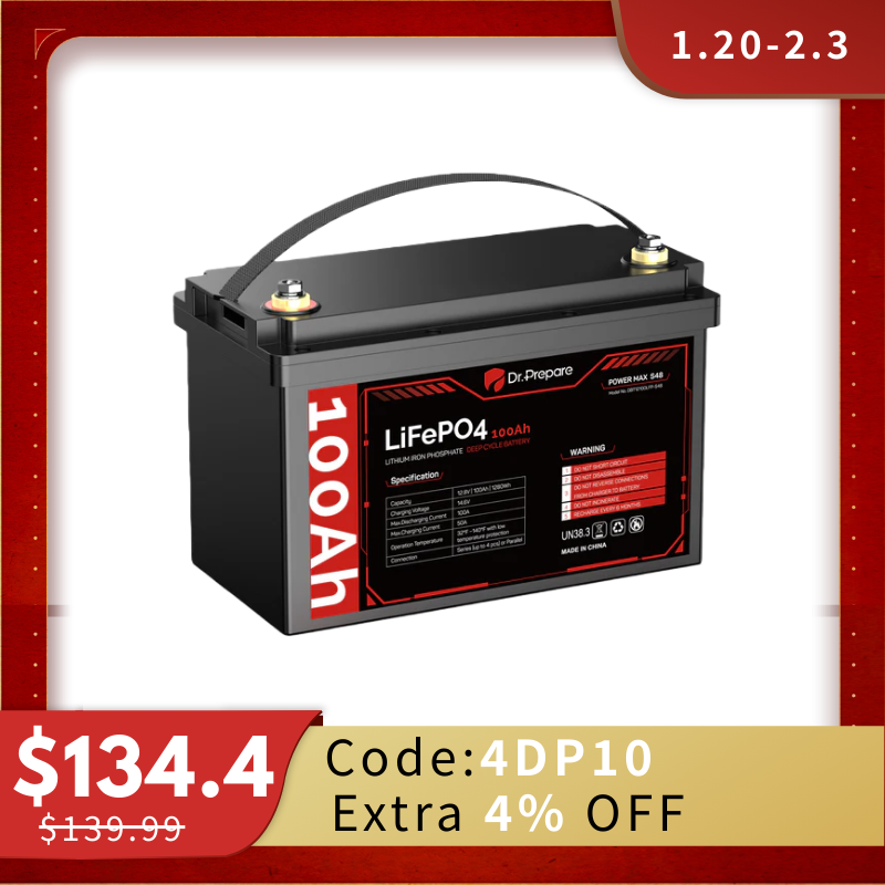 Multiple Packs 12V 100Ah LiFePO4 Lithium Battery - Connect In Series [10-Year Warranty]