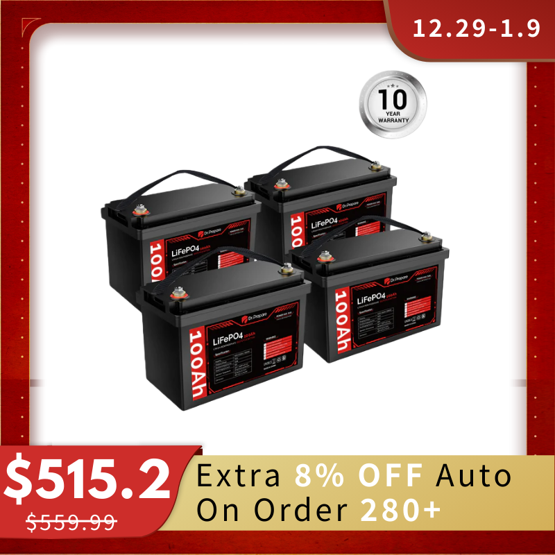 Multiple Packs 12V 100Ah LiFePO4 Lithium Battery - Connect In Series [10-Year Warranty]