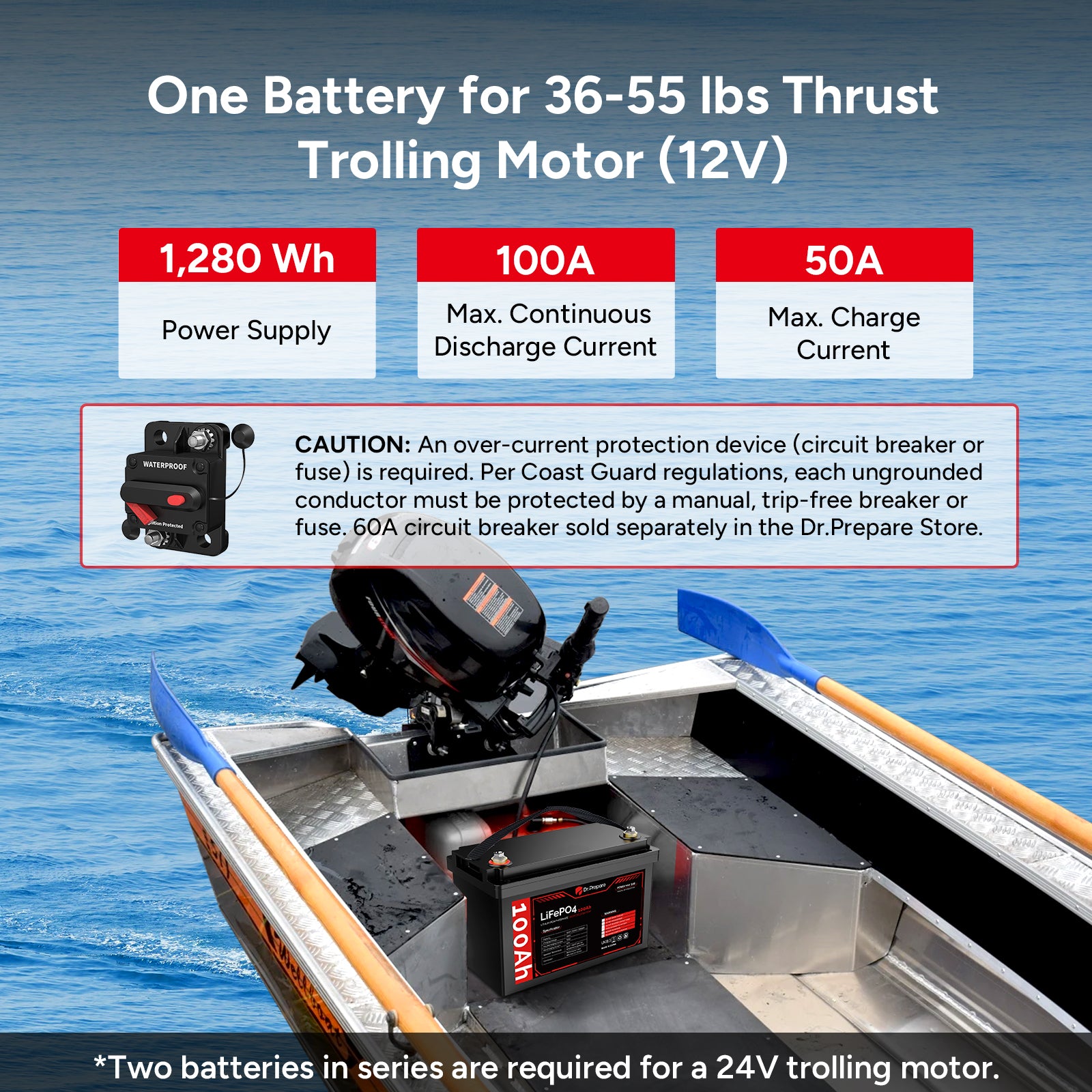 12V 100Ah LiFePO4 Lithium Battery - Connect In Series [10-Year Warranty]